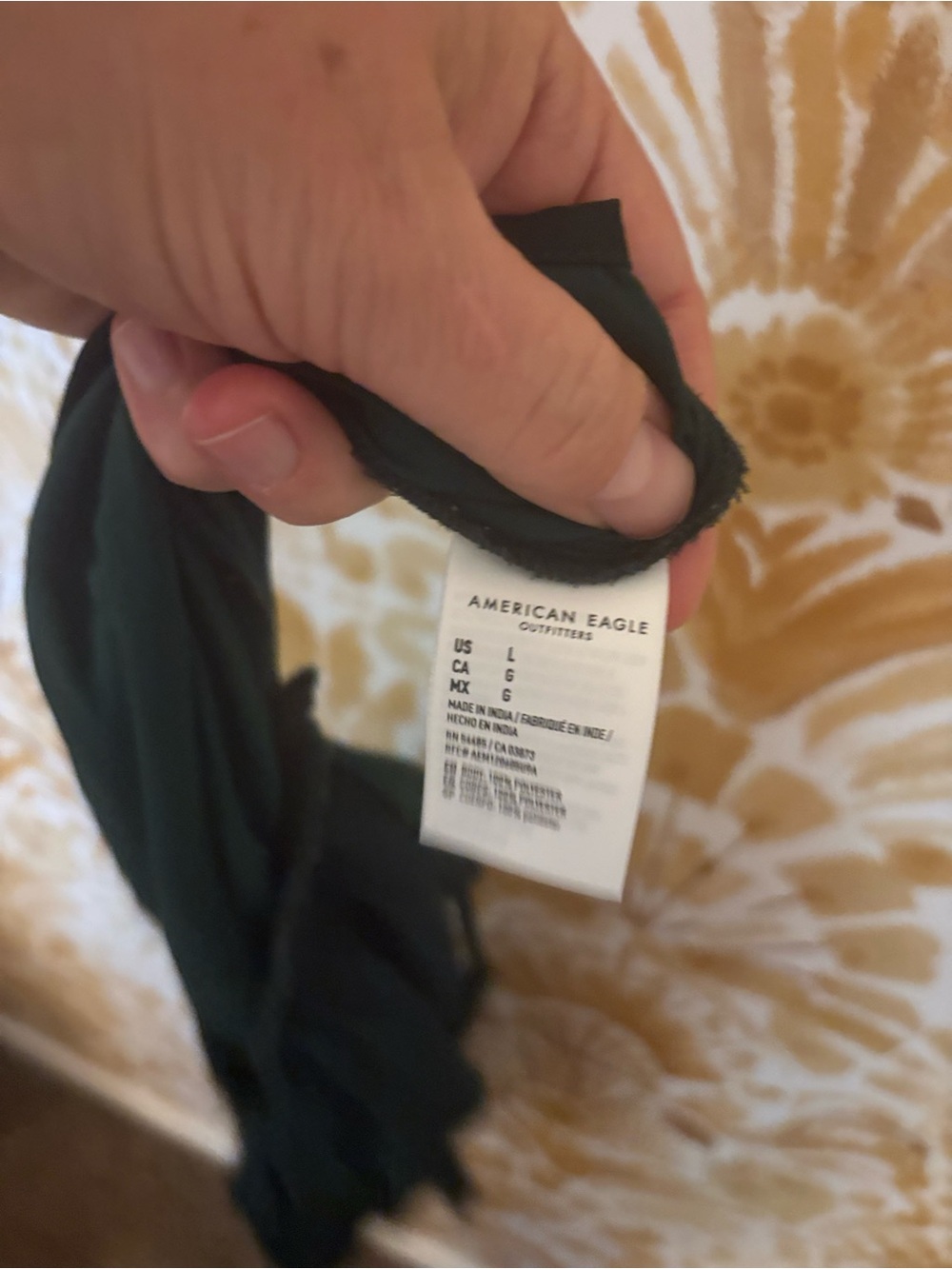 American Eagle Babydoll Ruched Romantic Forest Green Ruched Tie Front Cami Top - Picture 4 of 11
